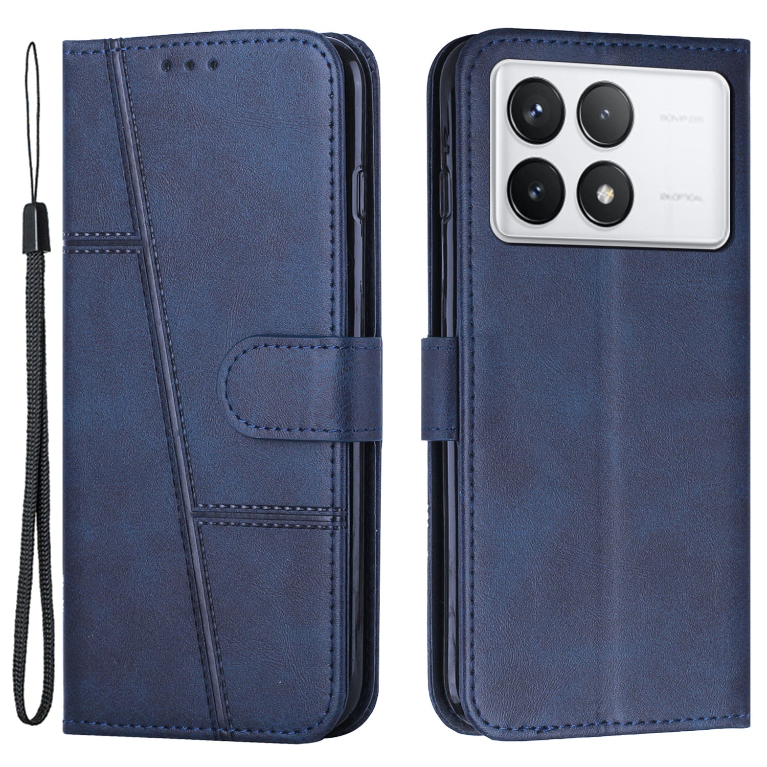 For Xiaomi Redmi K70E 5G / Poco X6 Pro 5G Wallet Case Leather Phone Cover Folding Stand - Black For Xiaomi Redmi K70E 5G / Poco X6 Pro 5G Wallet Case Leather Phone Cover Folding Stand - Black